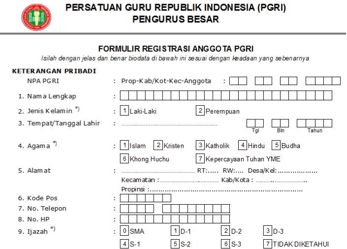 Pendaftaran PGRI Maluku Tenggara - Persatuan Guru Republik Indonesia Cabang Maluku Tenggara
